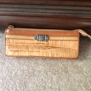 Brighton small leather snake skin clutch